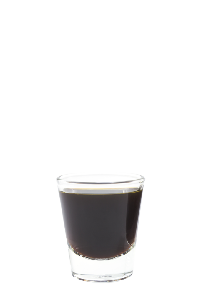 a shot of cold brew espresso in a glass