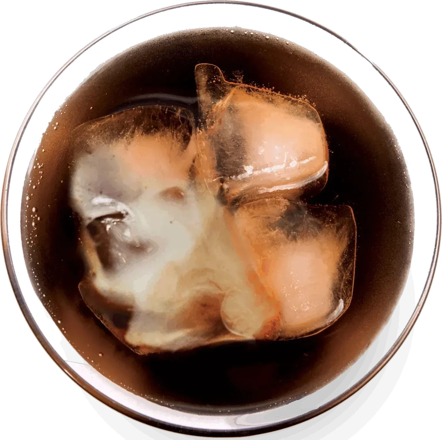 bowl filled with ice cubes sitting on top of a table, perfect for chilling beverages like cold brew espresso