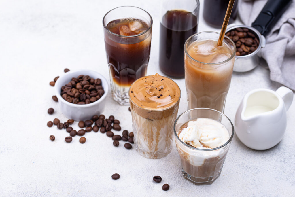 A table filled with a variety of refreshing beverages