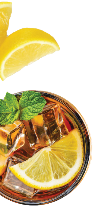 overhead image of iced tea
