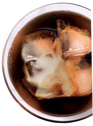 Overhead image of cold brew coffee